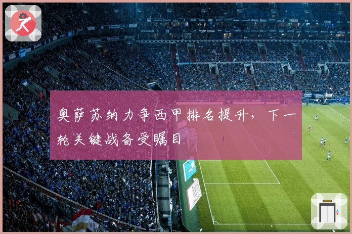 奥萨苏纳力争西甲排名提升，下一轮关键战备受瞩目